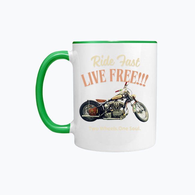 Ride Fast Live Free!!! Kubek kolorowy