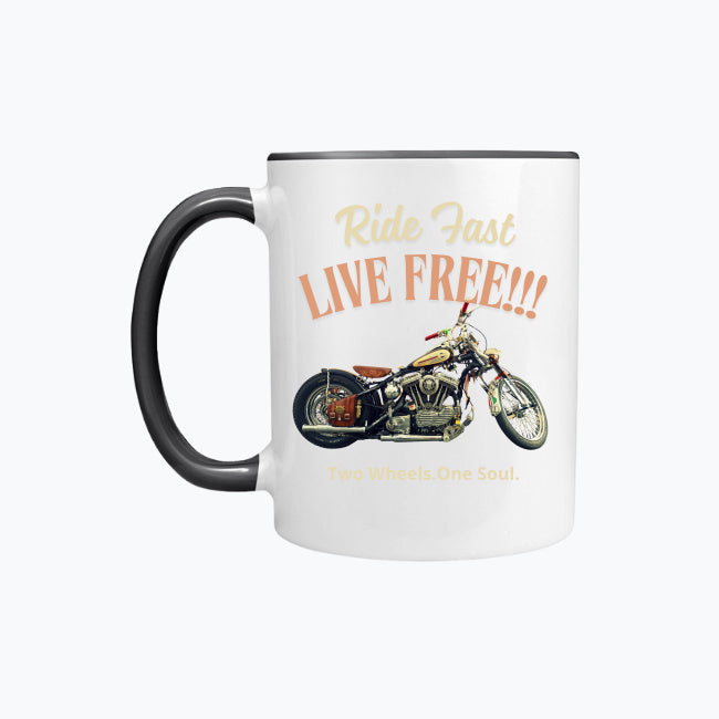 Ride Fast Live Free!!! Kubek kolorowy