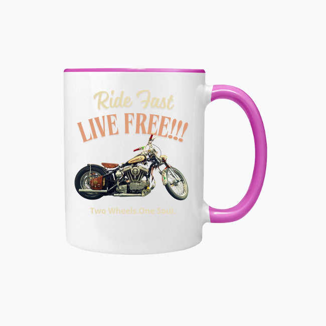 Ride Fast Live Free!!! Kubek kolorowy