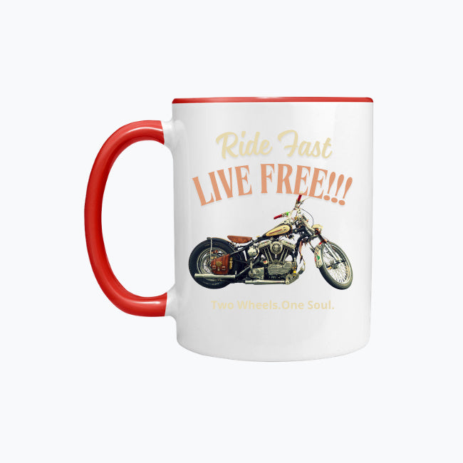 Ride Fast Live Free!!! Kubek kolorowy