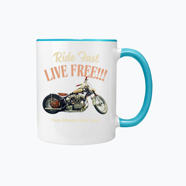 Ride Fast Live Free!!! Kubek kolorowy