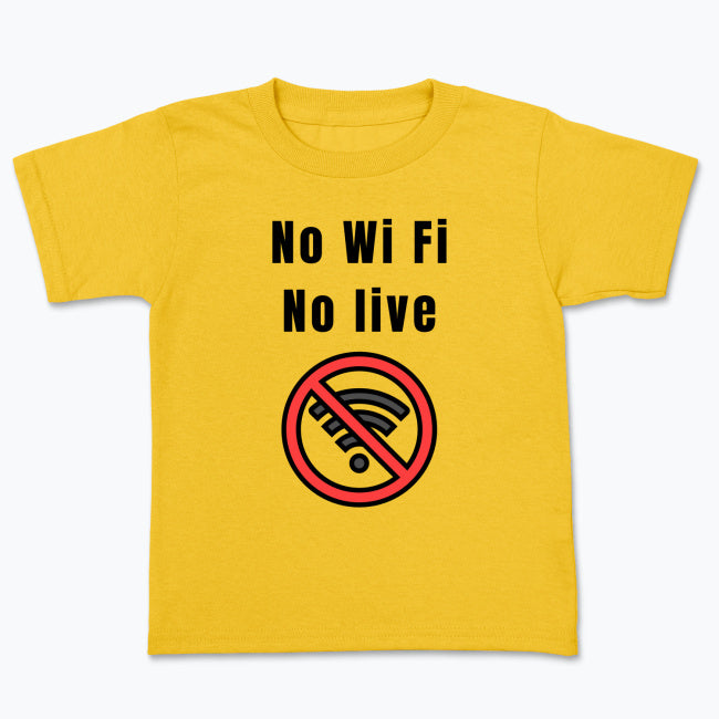 No WiFi no live. 100% bawełna amerykańska. Do XL Koszulka dziecięca - Gildan 5000B