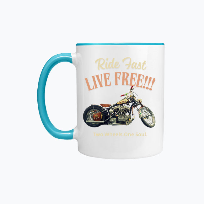 Ride Fast Live Free!!! Kubek kolorowy