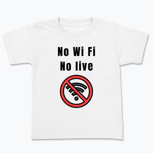 No WiFi no live. 100% bawełna amerykańska. Do XL Koszulka dziecięca - Gildan 5000B