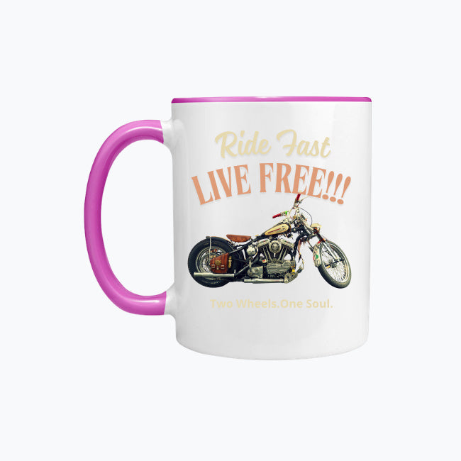 Ride Fast Live Free!!! Kubek kolorowy