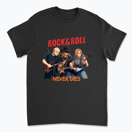 Rock&Roll Never Dies Gildan 5000 Męska koszulka 100% bawełna do 5XL