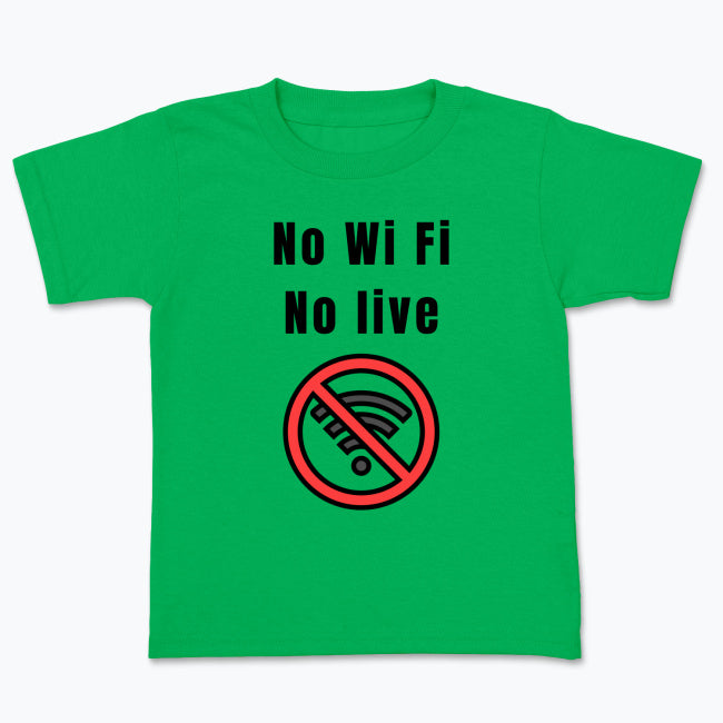 No WiFi no live. 100% bawełna amerykańska. Do XL Koszulka dziecięca - Gildan 5000B