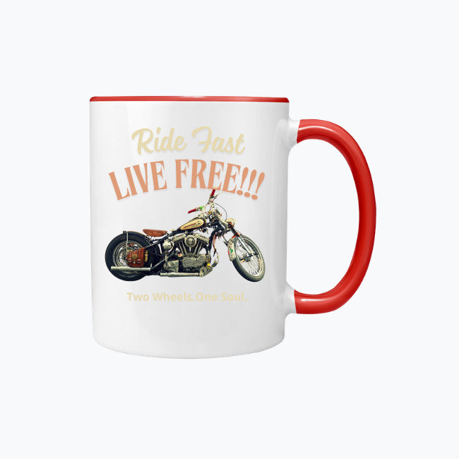 Ride Fast Live Free!!! Kubek kolorowy