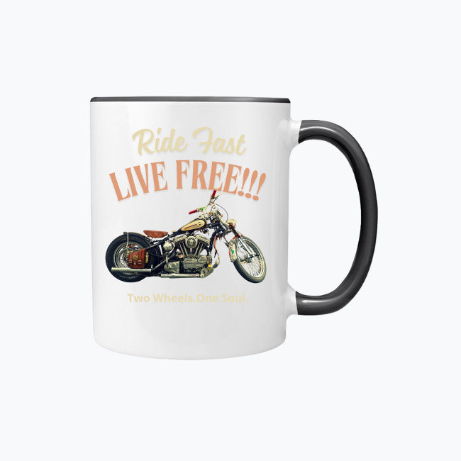 Ride Fast Live Free!!! Kubek kolorowy