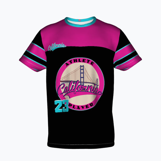 USA California T-Shirt Sportowy (AOP) do 5 XL Materiał: 100% poliester, lekki, oddychający i szybkoschnący