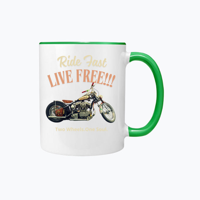 Ride Fast Live Free!!! Kubek kolorowy